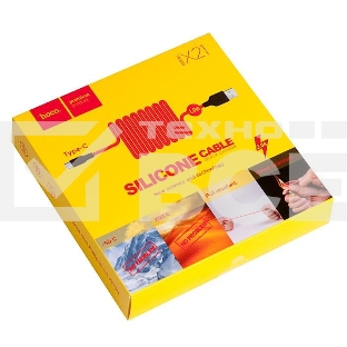 Кабель USB HOCO X21 Silicone для Type-C, 3.0А, длина 1.0м, красный