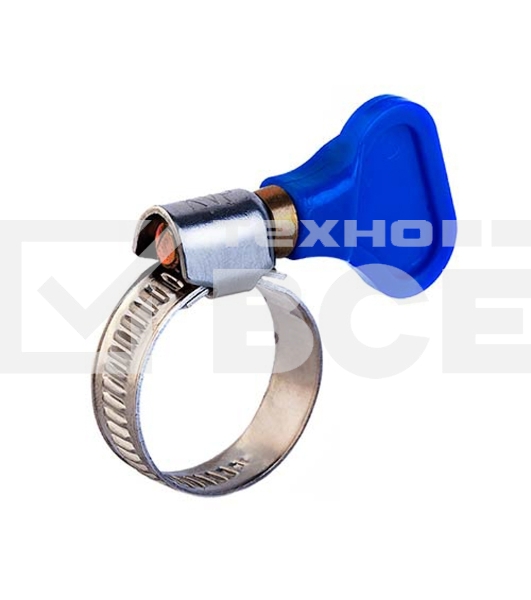 Хомут червячный Rexant 25-40/9-0,7мм, с ключом, нержавеющая сталь W2, (50 шт/уп)