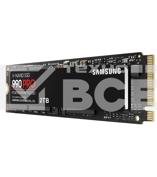 Накопитель SSD Samsung 990 PRO, 2TB, PCIe 4.0 x4, M.2 2280, NVMe, R/W 7450/6900