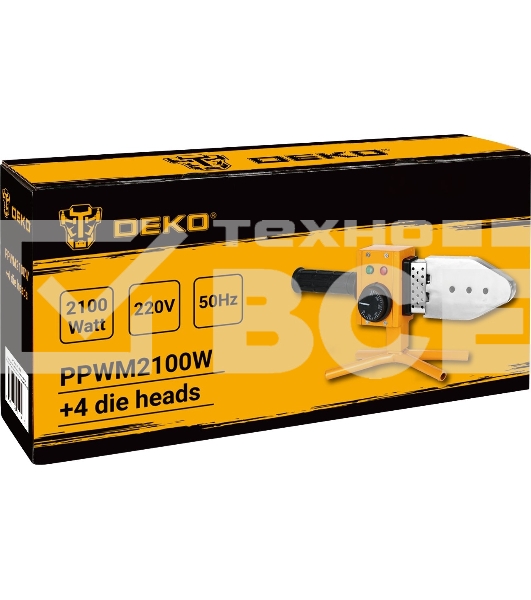 Сварочный аппарат для пластиковых труб Deko PPWM2100W раструбная 2100кВт (кейс в комплекте)