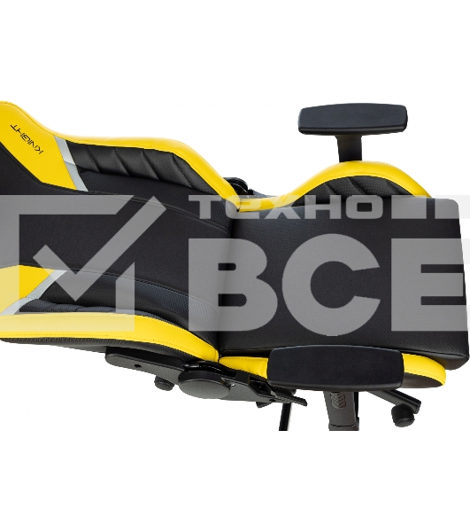 Кресло игровое Knight Thunder 5X черный/желтый эко.кожа крестов. металл