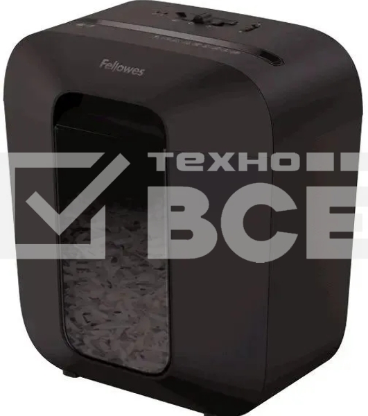 Шредер Fellowes PowerShred LX25 черный (секр.P-4)/перекрестный/6лист./11.5лтр./скрепки/скобы/пл.карты