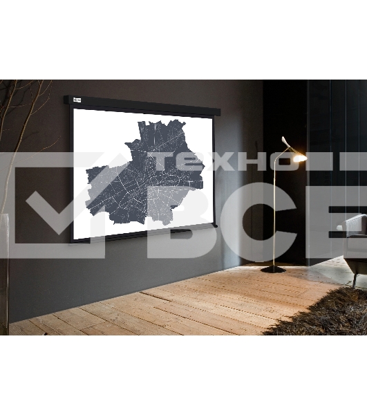 Экран Cactus 152x203см Wallscreen CS-PSW-152X203-BK 4:3 настенно-потолочный рулонный черный
