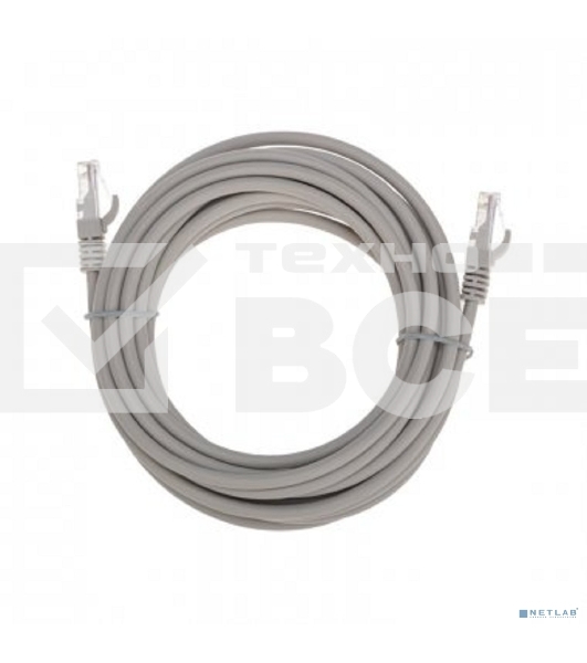 Патч-корд U/UTP REXANT категория 6, RJ45-RJ45, неэкранированный, 26AWG, LSZH, серый, 5 м
