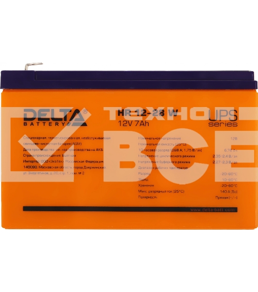 Батарея для ИБП Delta HR 12-28 W (12V, 7Ah)