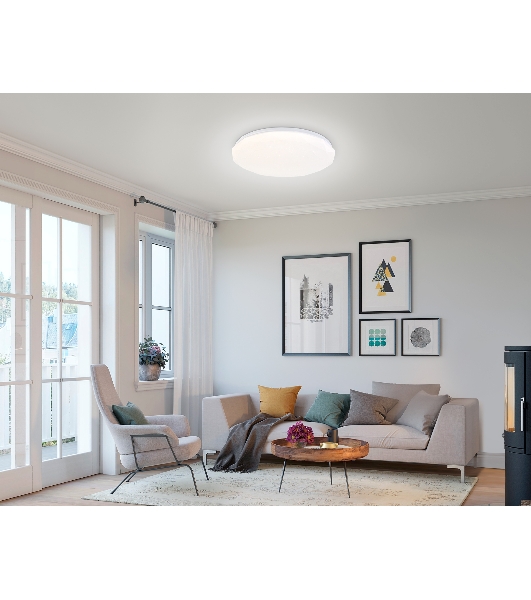 Светодиодный светильник RGB Ambrella light FZ417 WH белый IP20 46W 3000K-6500K+RGB D380*60 (ПДУ ИК)