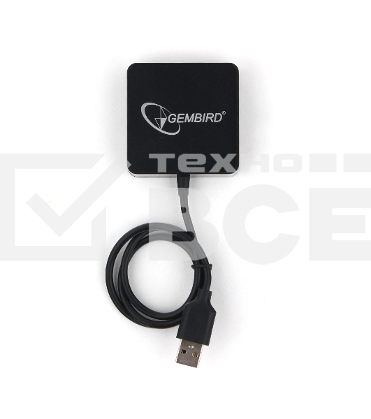 Концентратор USB 2.0 Gembird UHB-242, 4 порта, блистер, черный