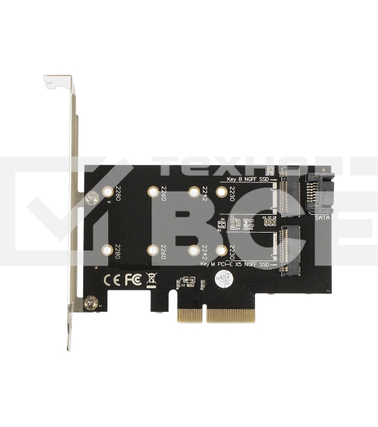 Переходник ExeGate EXE-509 M.2 B key + M.2 M Key -> PCI-Ex4/SATA