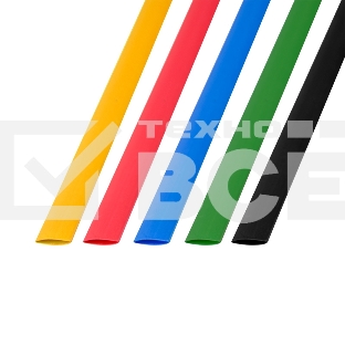 Термоусаживаемые трубки Rexant 8,0/4,0 мм, набор пять цветов, упаковка 50 шт. по 1 м