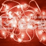 Гирлянда LED Galaxy Bulb String 10м, белый КАУЧУК, 25 ламп*6 LED КРАСНЫЕ, влагостойкая IP65, фото 1