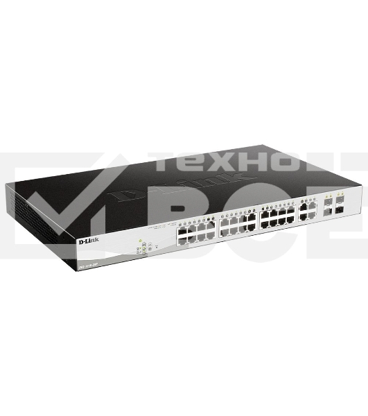 Коммутатор DGS-1210-28P/F5A Настраиваемый L2 PoE-коммутатор, 24x1000Base-T, 4хCombo 1000Base-T/SFP