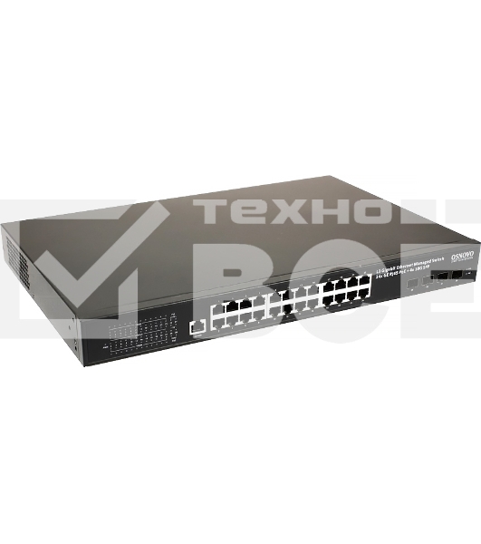 Гигабитный L3 PoE коммутатор на 28 портов, 24 *10/100/1000 Base-T PoE, 4*10G SFP+ Uplink, PoE на порт до 30W, суммарно до 400W OSNOVO