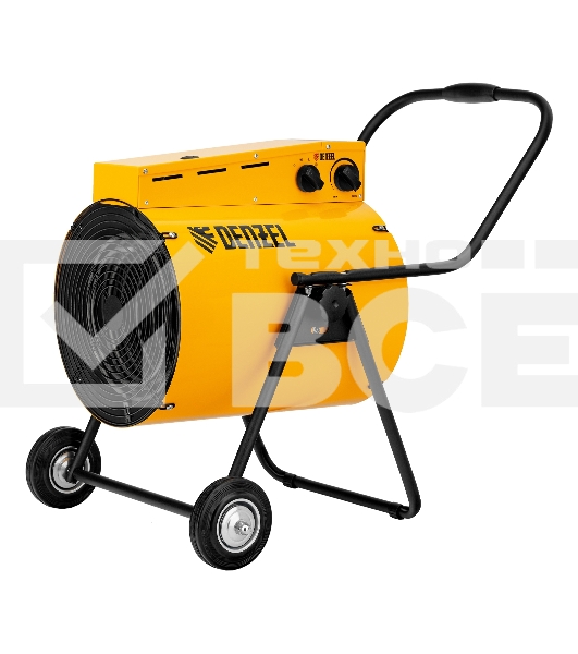 Тепловая пушка Denzel SFH-15000, 400 В, желтый, 120/9000/15000 Вт, 150 м2, термостат