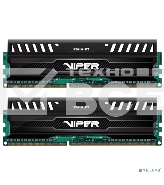 Оперативная память Patriot Viper 3, DDR3, 16GB (2x8 GB), 1600 MHz, CL9, радиатор, черный
