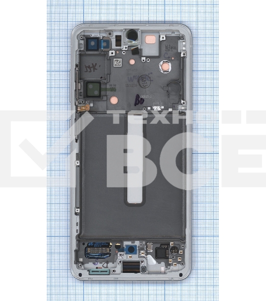 Дисплея для Samsung Galaxy S21 FE 5G SM-G990B в сборе с тачскрином ServicePack, белый (GH82-26414B)