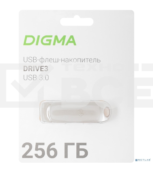 Флеш Диск Digma 256Gb DRIVE3 DGFUM256A30SR USB3.0 серебристый