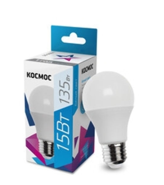 Лампа светодиодная Космос LED BASIC A60 15Вт 220В E27 3000К