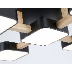 Светильник Ambrella light FL4883/5 BK/WD черный/дерево 90W 3000-6000K 675*675*110 (без ПДУ), фото4