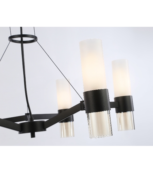 Люстра Ambrella light LH55104/6 BK/FR/TI черный/белый матовый/янтарь E14*6 max 40W D650*1080