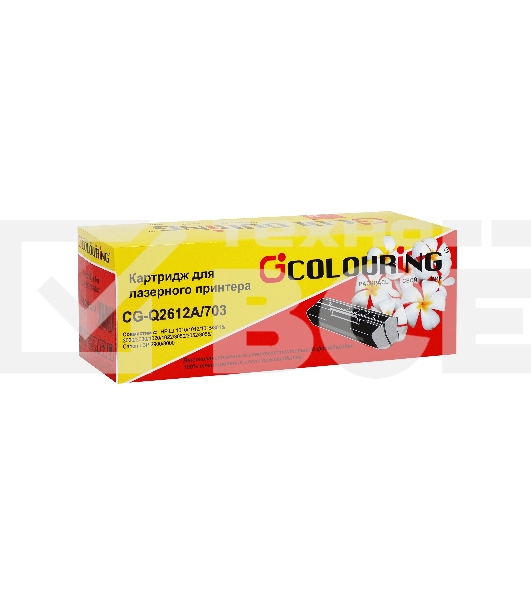 Картридж лазерный Colouring CG-Q2612A/703 черный (2000 стр.) для HP LJ 1010/1012/1015/3015/3020/3030/1020/1022/3050/3052/3055/M1005/M1005MFP/M1319/M1319MFP Series Canon LBP 2900/3000 PREMIUM