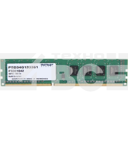 Оперативная память Patriot, DDR3, 4GB (1x4 GB), 1333 MHz, CL9
