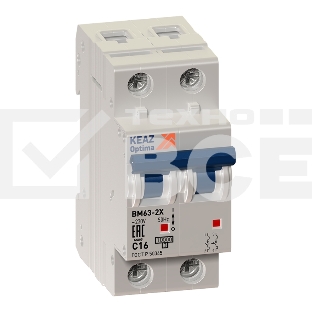 Выключатель автоматический модульный 2п C 4А 6кА OptiDin BM63-2C4-УХЛ3 КЭАЗ 260607