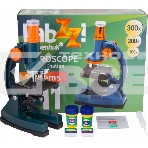 Микроскоп Levenhuk LabZZ M1 монокуляр 100-300 на 3 объектива зеленый/оранжевый, фото3