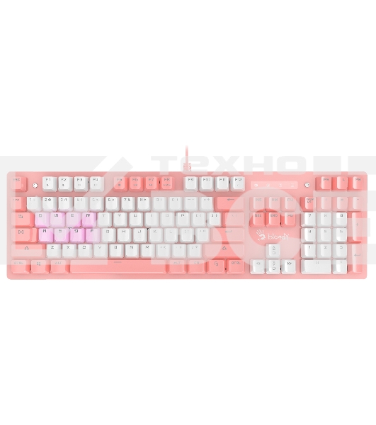 Клавиатура A4Tech Bloody B800 Dual Color проводная USB розовый/белый