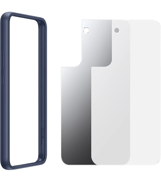 Чехол (клип-кейс) Samsung для Samsung Galaxy S22+ Frame Cover прозрачный/темно-синий (EF-MS906CNEGRU)