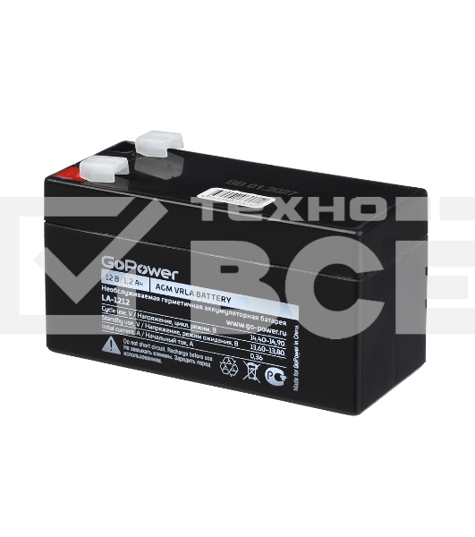 Аккумулятор свинцово-кислотный GoPower LA-1212 12V 1.2Ah (1/20)