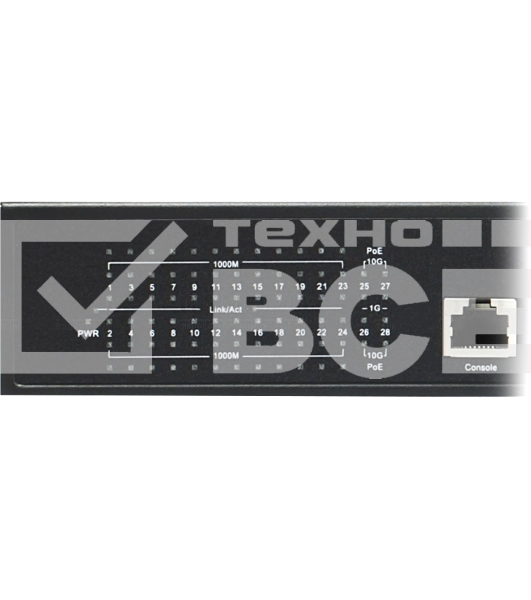 Гигабитный L3 PoE коммутатор на 28 портов, 24 *10/100/1000 Base-T PoE, 4*10G SFP+ Uplink, PoE на порт до 30W, суммарно до 400W OSNOVO