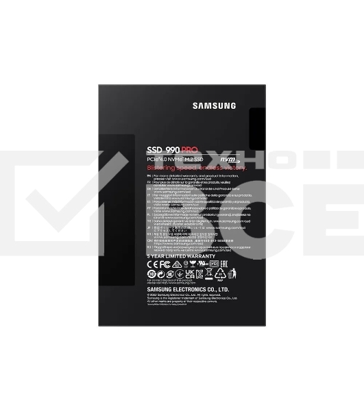 Накопитель SSD Samsung 990 PRO, 2TB, PCIe 4.0 x4, M.2 2280, NVMe, R/W 7450/6900