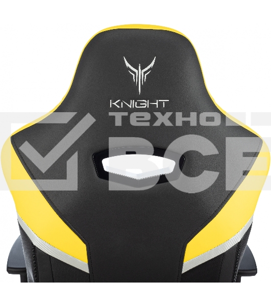 Кресло игровое Knight Thunder 5X черный/желтый эко.кожа крестов. металл