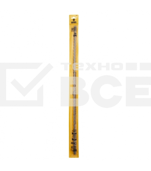 Бур по бетону, двойная спираль, Cobalt W-tip, 10x600 мм, SDS PLUS Denzel