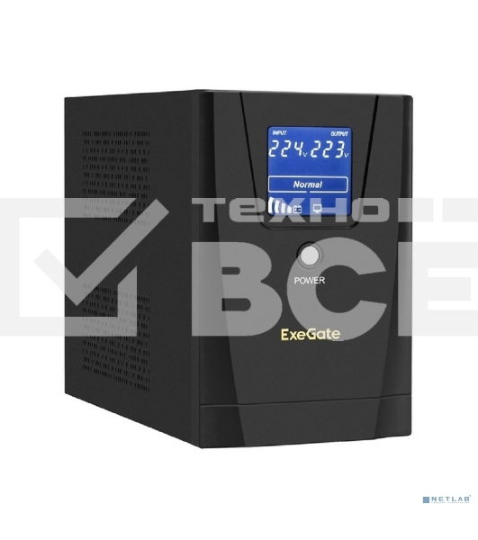 Источник бесперебойного питания ExeGate EX292799RUS SpecialPro Smart LLB-1500.LCD.AVR.2SH.3C13 <1500VA/950W, LCD, AVR, 2*Schuko+3*C13, съемн.кабель, металлический корпус, Black>