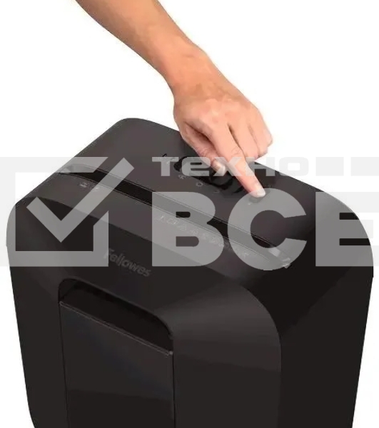 Шредер Fellowes PowerShred LX25 черный (секр.P-4)/перекрестный/6лист./11.5лтр./скрепки/скобы/пл.карты