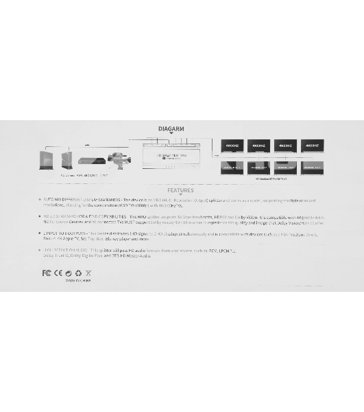 Сплиттер аудио-видео Premier 5-872-8V2 HDMI (f)/8xHDMI (f) черный