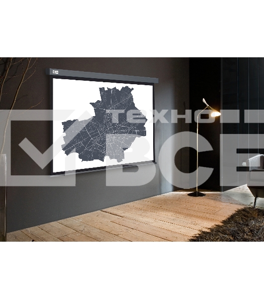 Экран Cactus 180x180см Wallscreen CS-PSW-180X180-SG 1:1 настенно-потолочный рулонный серый