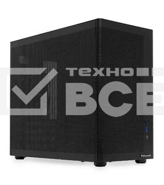 Компьютерный корпус без блока питания HSPD M210, Mesh Mid Tower, черный, 0.7 SPCC, 1x90мм mATX, mITX 140/280/150мм 1x2.5