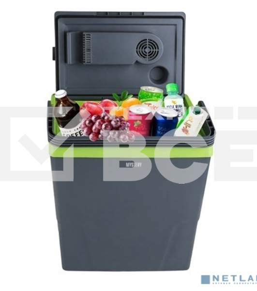 Автомобильный термоэлектрический холодильник. Объем 22 литра. Напряжение: DC 12В / AC 220-230В. Потребляемая мощность в режиме охлаждения: 45Вт. MYSTERY MTC-22