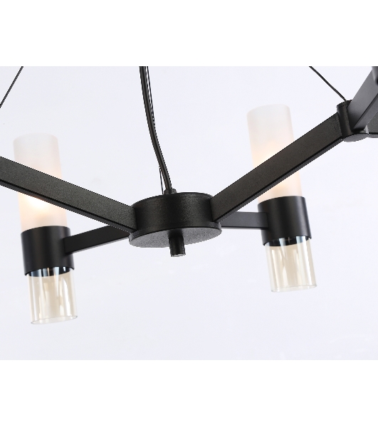 Люстра Ambrella light LH55104/6 BK/FR/TI черный/белый матовый/янтарь E14*6 max 40W D650*1080