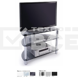 Подставка MD 404 slim/черн/дымч ((в/ш/г): 635/900/450, для TV: до 37'', полок: 3, м/у полками(снизу вверх) : 100-300-200 мм, стекло: верхнее 10 мм, остальные по 8 мм, MAX нагрузка: 80 кг.)