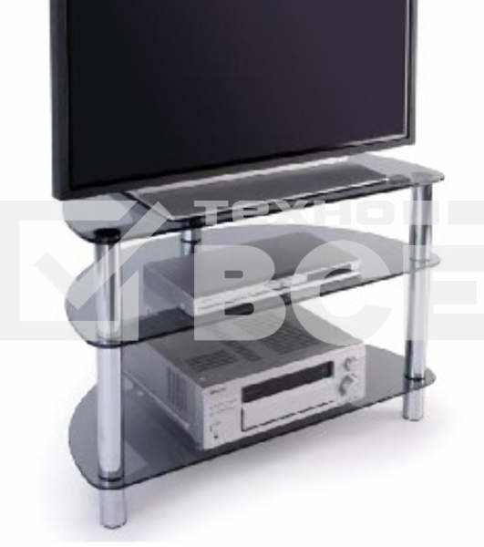 Подставка MD 404 slim/черн/дымч ((в/ш/г): 635/900/450, для TV: до 37'', полок: 3, м/у полками(снизу вверх) : 100-300-200 мм, стекло: верхнее 10 мм, остальные по 8 мм, MAX нагрузка: 80 кг.)