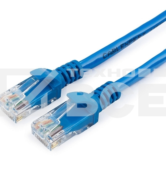 Патч-корд UTP Cablexpert кат.5e, 5м, литой, многожильный (синий)