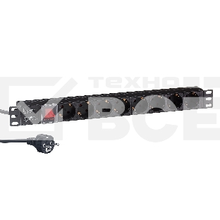 Блок розеток горизонтальный ExeGate ServerPro PDU-19H805 Al-8S-EU3-SW, 19