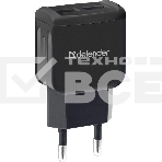 Сетевой адаптер Defender 2xUSB, 5V/2.1А, черный, пакет (EPA-13), фото 1