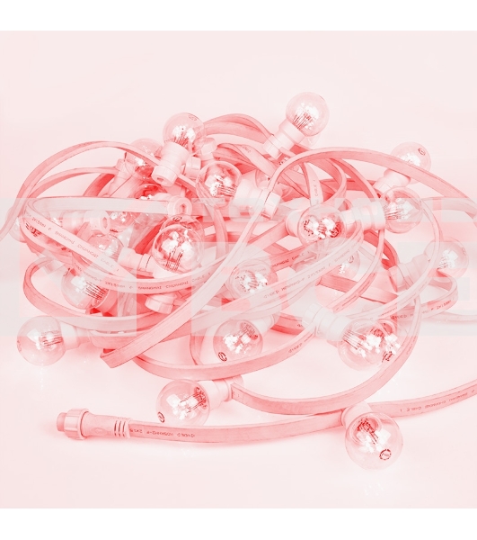 Гирлянда LED Galaxy Bulb String 10м, белый КАУЧУК, 25 ламп*6 LED КРАСНЫЕ, влагостойкая IP65