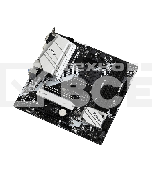 Материнская плата ASRock B550M Pro4, AM4, AMD B550, 4xDDR4, 6xSATA, 2xM.2, 1xPCI-E 3.0 x16, 1xPCI-E 4.0 x16, 1xDisplayPort, 1xHDMI, 1xVGA, 1x 1Gb LAN, 3x3.5 мм, 7.1, Micro-ATX