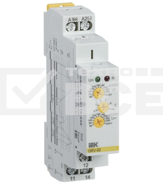 Реле повышения напряжения ORV 1ф 110-240В AC/DC IEK ORV-02-AD110-240