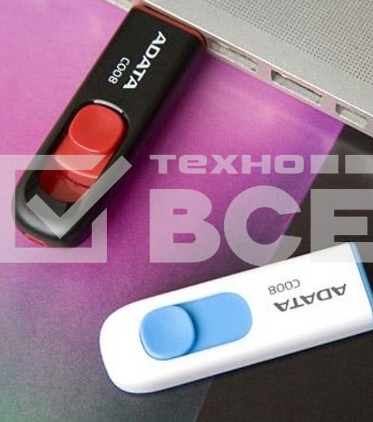 Флеш диск ADATA Flash Drive 32Gb С008 AC008-32G-RKD {USB2.0, Black-Red}